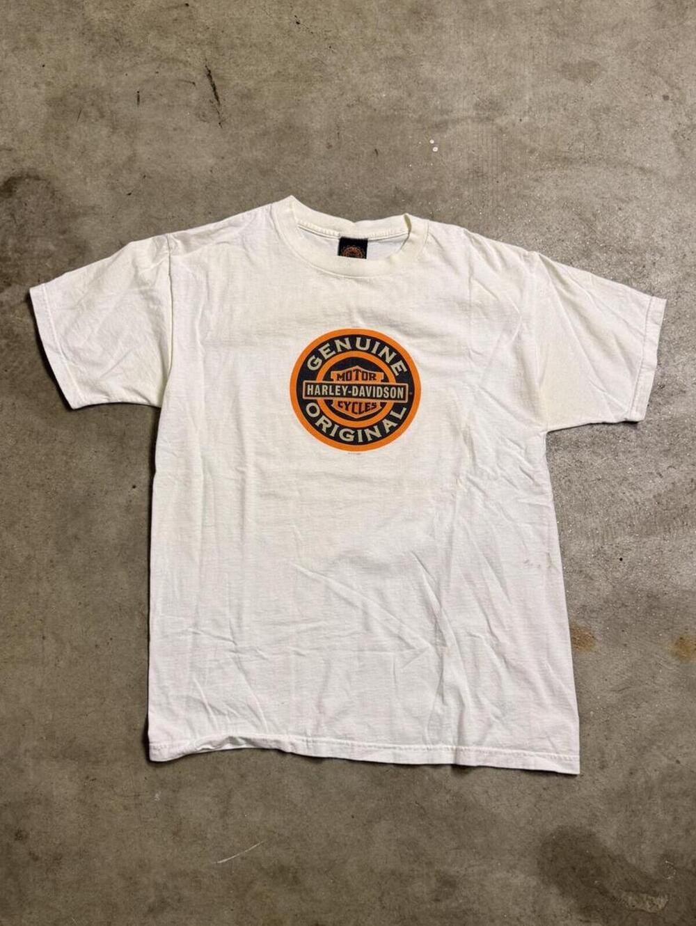 Vintage 1997 Harley Davidson Genuine Original Graphic T-Shirt White Large